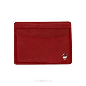 🔴 Rolex Card Holder Wallet - Red Leather